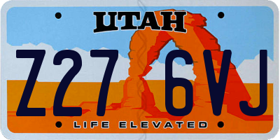 UT license plate Z276VJ