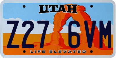 UT license plate Z276VM