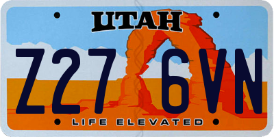 UT license plate Z276VN