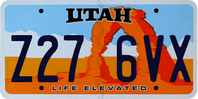 UT license plate Z276VX