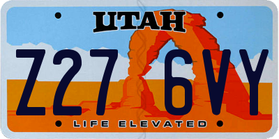 UT license plate Z276VY