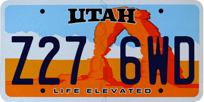 UT license plate Z276WD