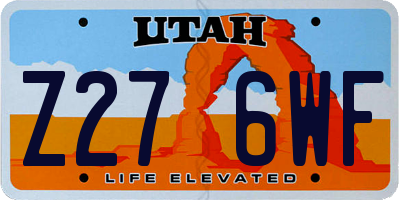 UT license plate Z276WF