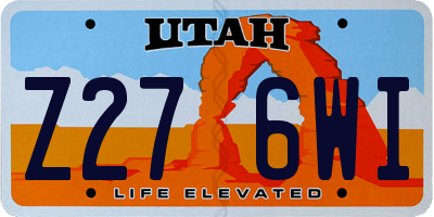 UT license plate Z276WI
