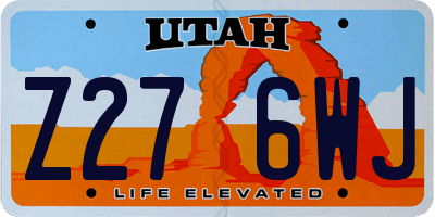 UT license plate Z276WJ