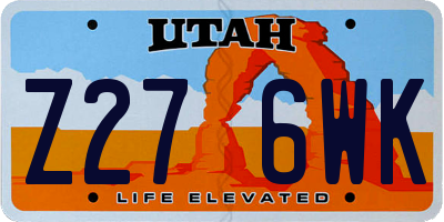UT license plate Z276WK