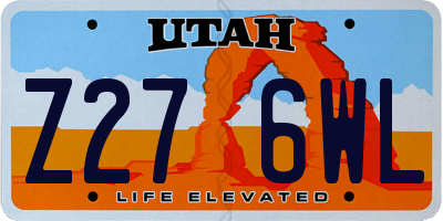 UT license plate Z276WL