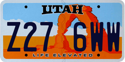 UT license plate Z276WW
