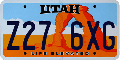 UT license plate Z276XG