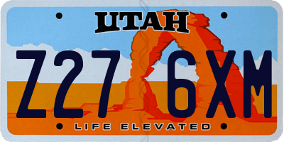 UT license plate Z276XM