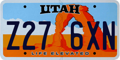 UT license plate Z276XN