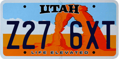 UT license plate Z276XT