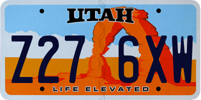 UT license plate Z276XW