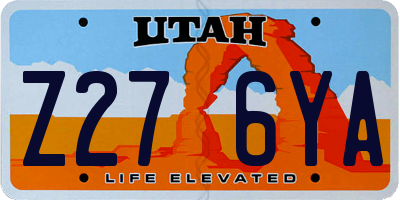 UT license plate Z276YA