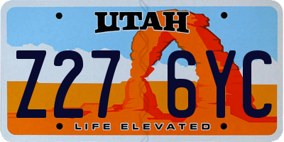 UT license plate Z276YC