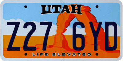 UT license plate Z276YD