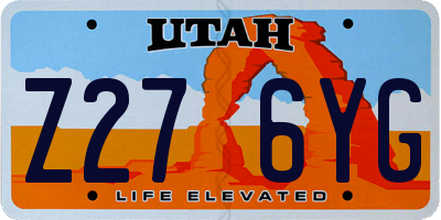 UT license plate Z276YG