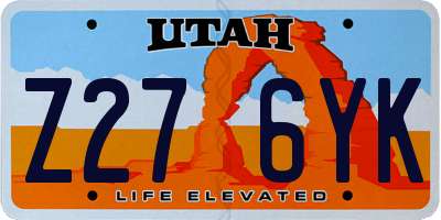UT license plate Z276YK