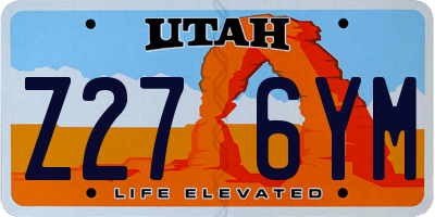 UT license plate Z276YM