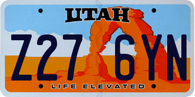 UT license plate Z276YN
