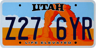 UT license plate Z276YR