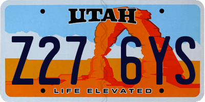 UT license plate Z276YS