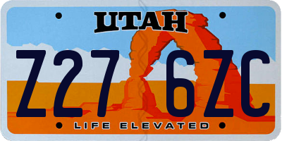 UT license plate Z276ZC