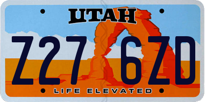 UT license plate Z276ZD