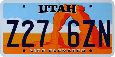 UT license plate Z276ZN
