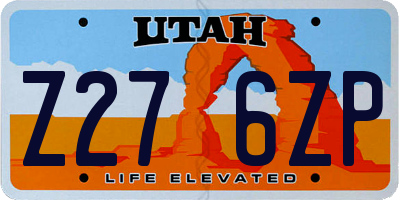 UT license plate Z276ZP