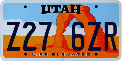 UT license plate Z276ZR