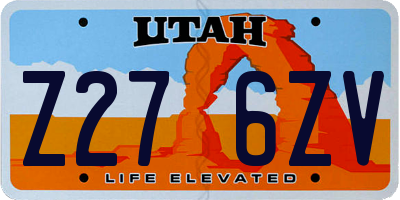 UT license plate Z276ZV