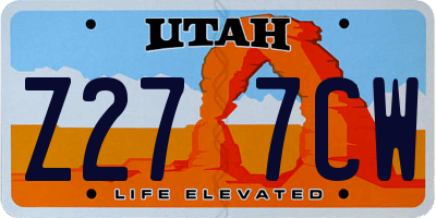 UT license plate Z277CW