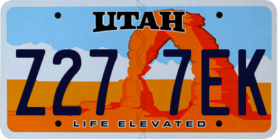 UT license plate Z277EK