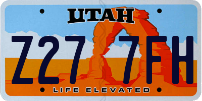 UT license plate Z277FH