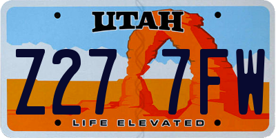 UT license plate Z277FW