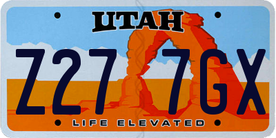UT license plate Z277GX