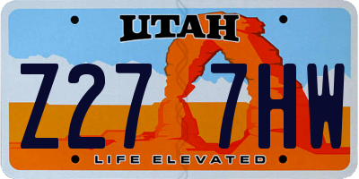UT license plate Z277HW