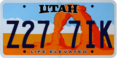 UT license plate Z277IK