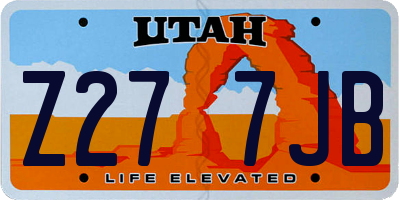 UT license plate Z277JB