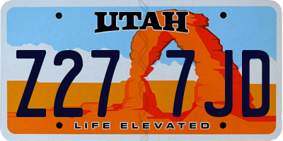 UT license plate Z277JD
