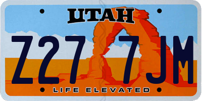 UT license plate Z277JM