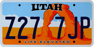 UT license plate Z277JP