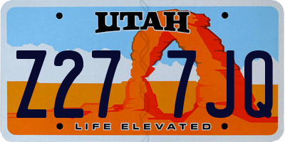 UT license plate Z277JQ