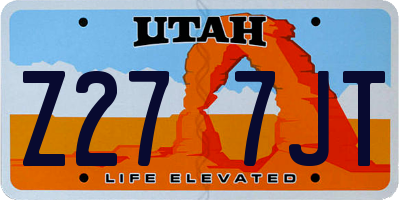 UT license plate Z277JT