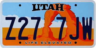 UT license plate Z277JW