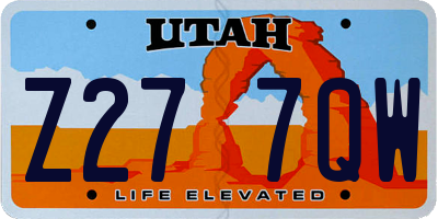 UT license plate Z277QW