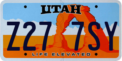 UT license plate Z277SY
