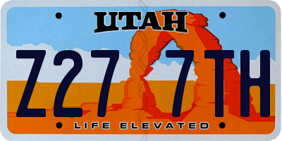 UT license plate Z277TH