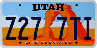 UT license plate Z277TI